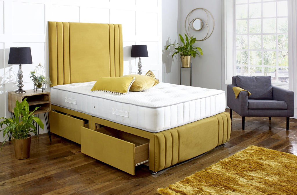 Naples Divan Bed Set with Tall Headboard and Footboard - Divan Bed Warehouse